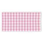 Pink And White Gingham Pattern Print Beach Towel