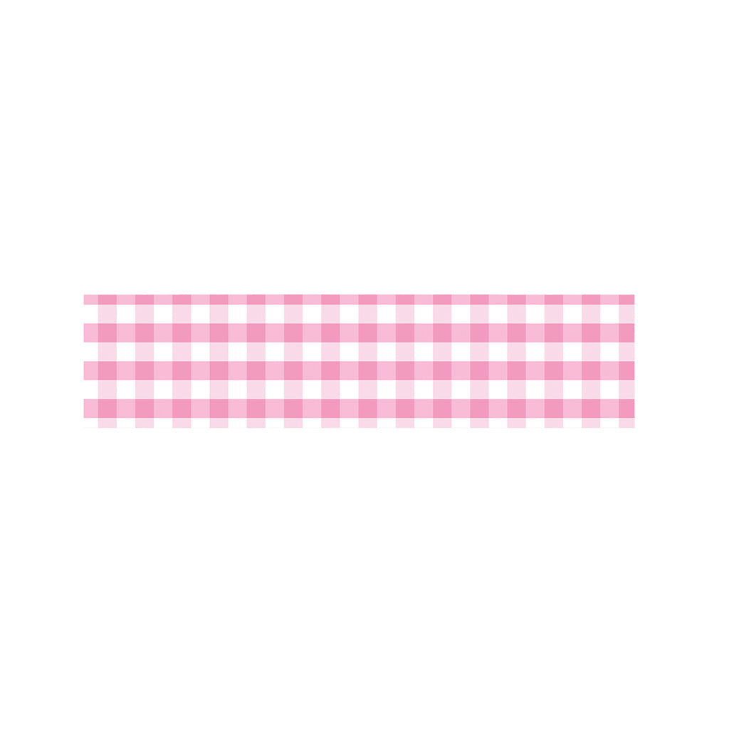 Pink And White Gingham Pattern Print Bed Runner