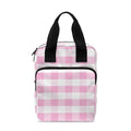 Pink And White Gingham Pattern Print Bible Tote Bag