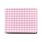 Pink And White Gingham Pattern Print Bifold Wallet
