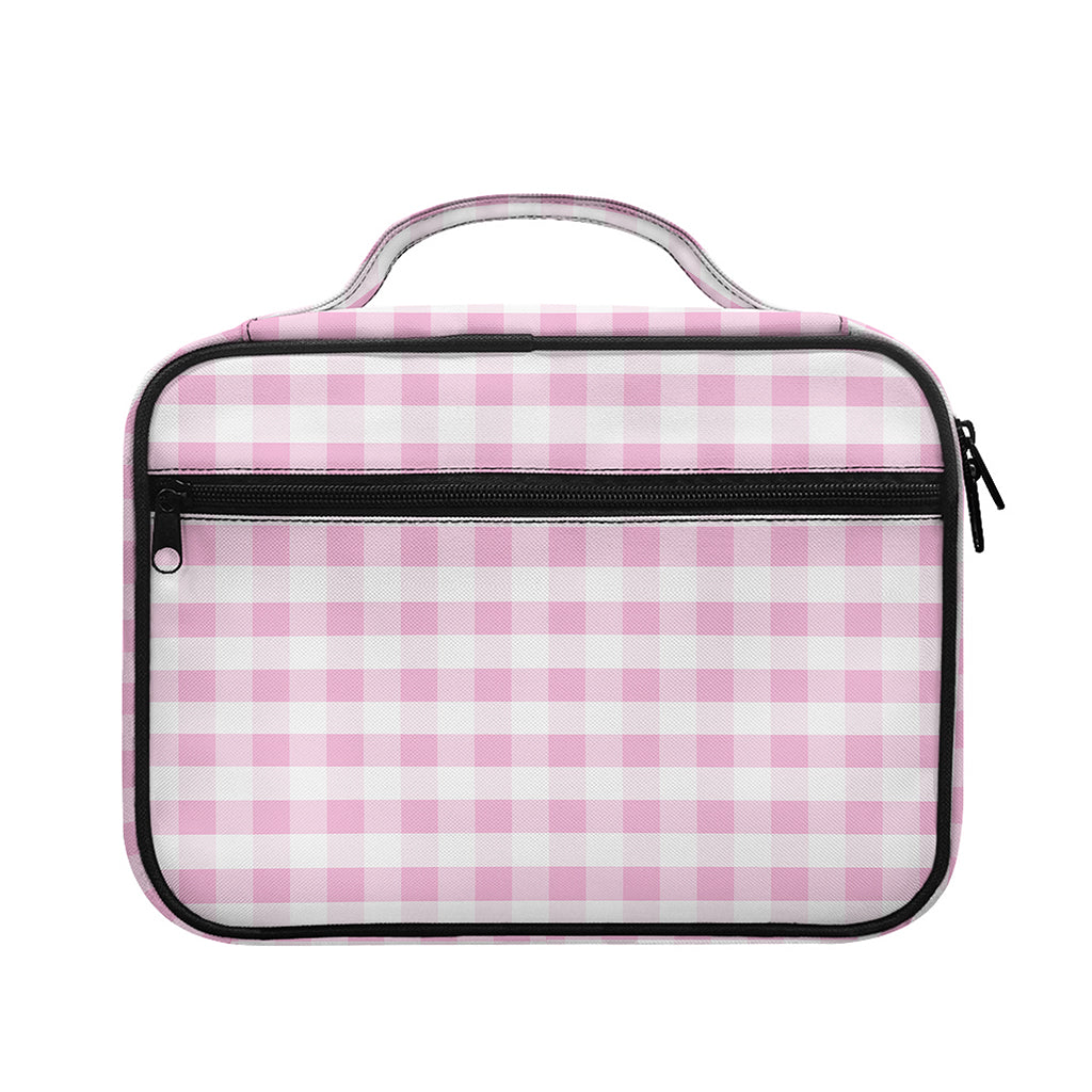 Pink And White Gingham Pattern Print Briefcase Bible Bag