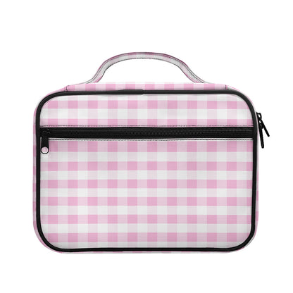 Pink And White Gingham Pattern Print Briefcase Bible Bag