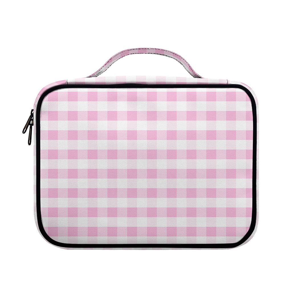 Pink And White Gingham Pattern Print Briefcase Bible Bag