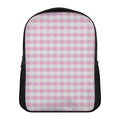 Pink And White Gingham Pattern Print Casual Backpack