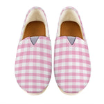 Pink And White Gingham Pattern Print Casual Shoes