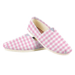 Pink And White Gingham Pattern Print Casual Shoes