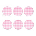 Pink And White Gingham Pattern Print Coaster Set