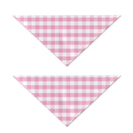 Pink And White Gingham Pattern Print Dog Bandana