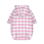 Pink And White Gingham Pattern Print Dog Zip Up Hoodie