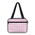 Pink And White Gingham Pattern Print Double Strap Bible Bag