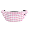 Pink And White Gingham Pattern Print Fanny Pack