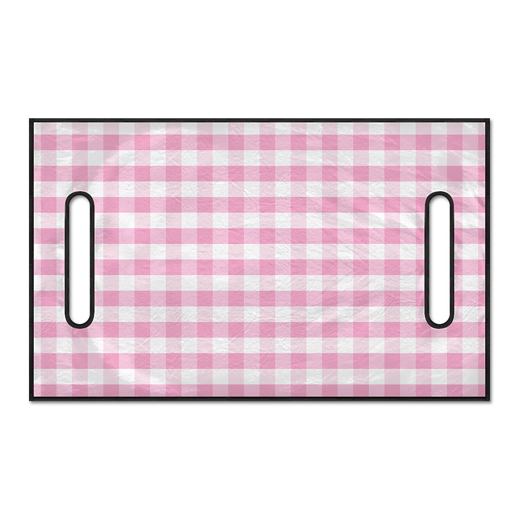 Pink And White Gingham Pattern Print Golf Cart Seat Cover