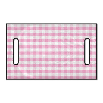Pink And White Gingham Pattern Print Golf Cart Seat Cover