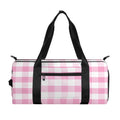 Pink And White Gingham Pattern Print Gym Bag