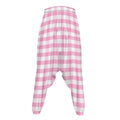 Pink And White Gingham Pattern Print Hammer Pants