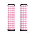 Pink And White Gingham Pattern Print Handle Covers