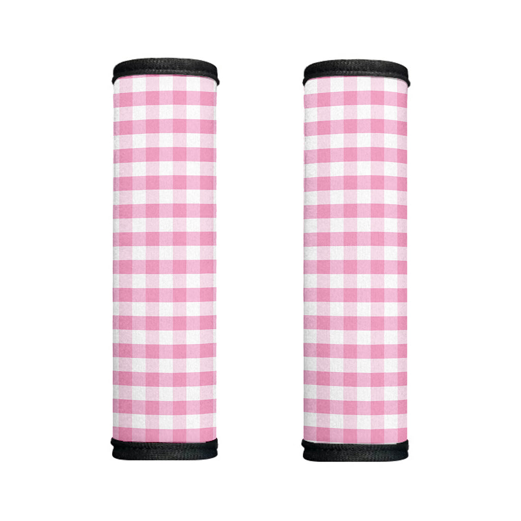 Pink And White Gingham Pattern Print Handle Covers