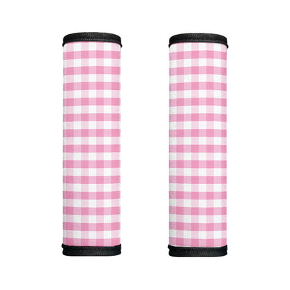 Pink And White Gingham Pattern Print Handle Covers