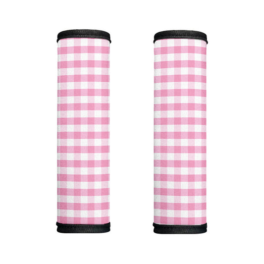 Pink And White Gingham Pattern Print Handle Covers