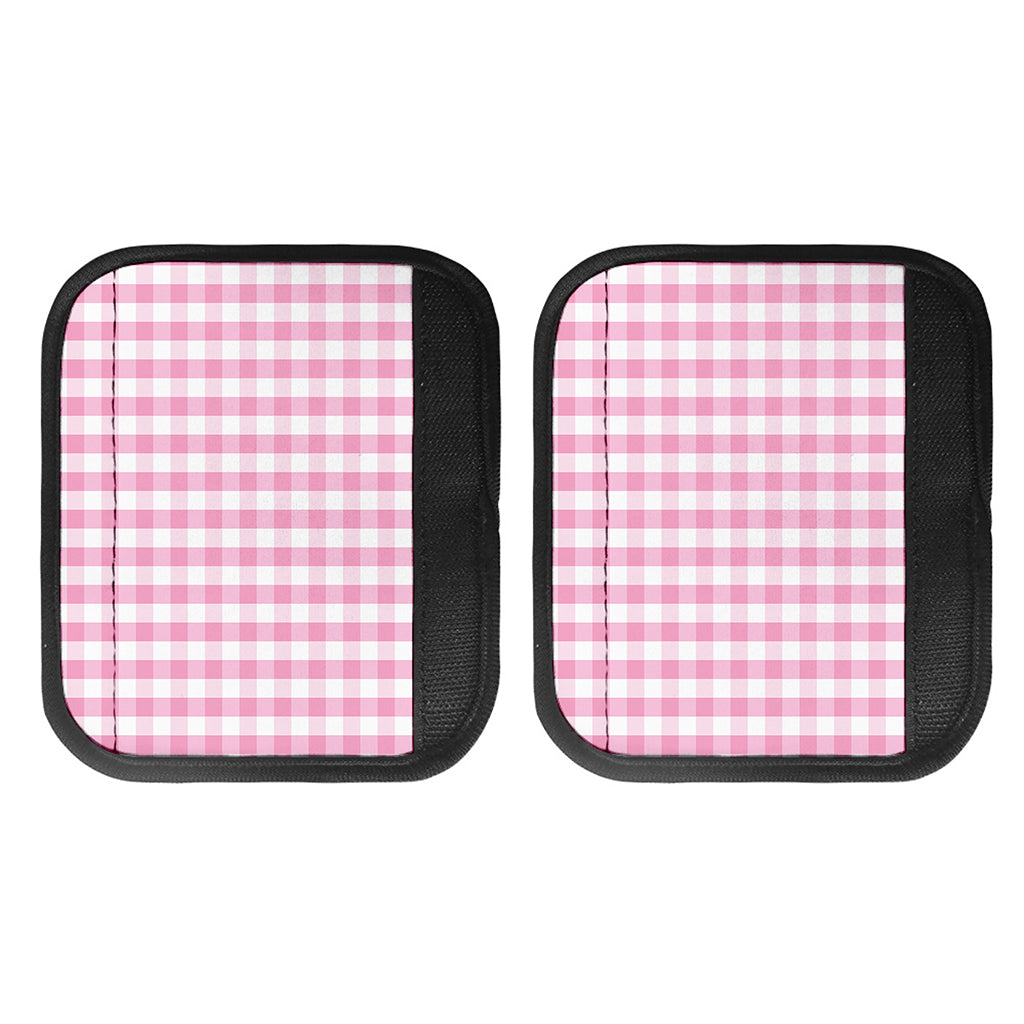 Pink And White Gingham Pattern Print Handle Covers