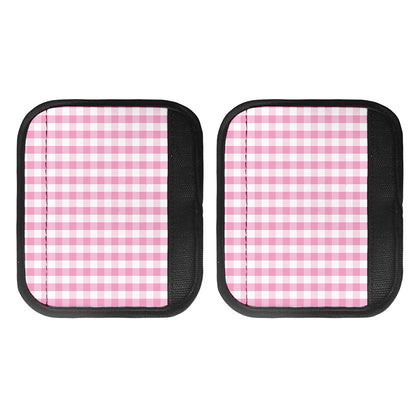 Pink And White Gingham Pattern Print Handle Covers