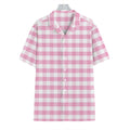 Pink And White Gingham Pattern Print Hawaiian Shirt