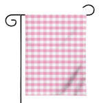 Pink And White Gingham Pattern Print House Flag
