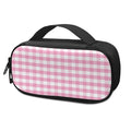 Pink And White Gingham Pattern Print Portable Cooler Travel Case