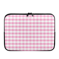 Pink And White Gingham Pattern Print Laptop Sleeve