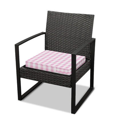 Pink And White Gingham Pattern Print Outdoor Seat Cushion Cover