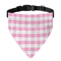 Pink And White Gingham Pattern Print Over The Collar Dog Bandana