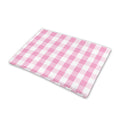 Pink And White Gingham Pattern Print Pet Cooling Mat Cover