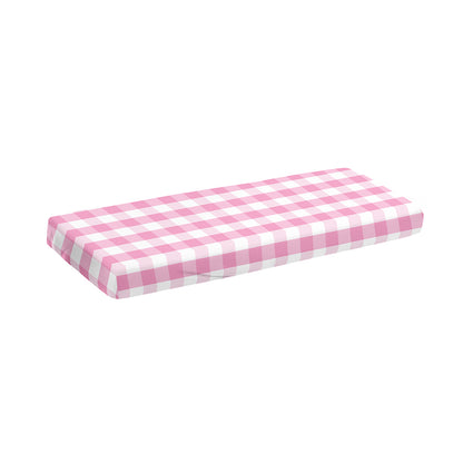 Pink And White Gingham Pattern Print Piano Keyboard Cover