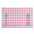 Pink And White Gingham Pattern Print Placemat