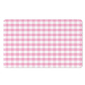 Pink And White Gingham Pattern Print Polyester Doormat