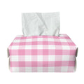 Pink And White Gingham Pattern Print Rectangle Tissue Box Cover