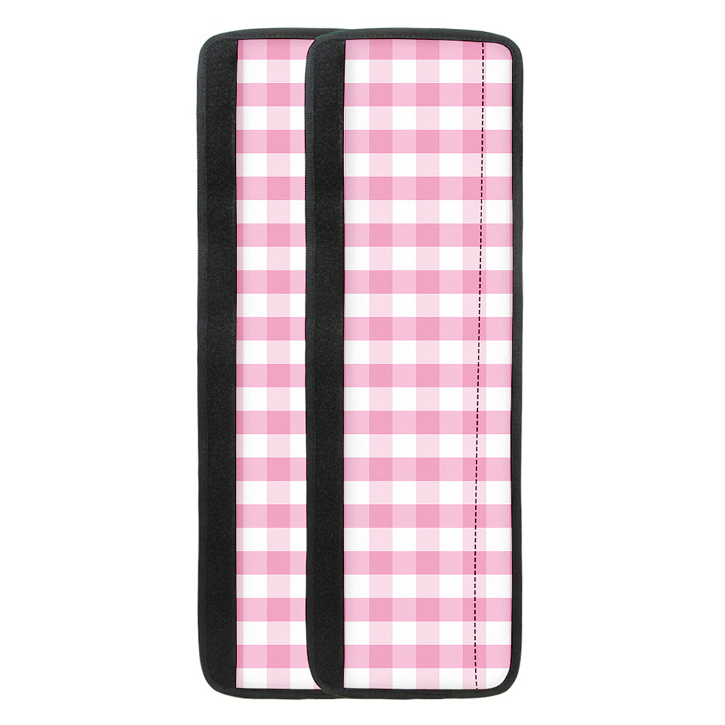 Pink And White Gingham Pattern Print Refrigerator Handle Covers