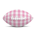 Pink And White Gingham Pattern Print Rugby Ball