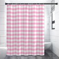 Pink And White Gingham Pattern Print Shower Curtain