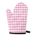 Pink And White Gingham Pattern Print Single Oven Mitt
