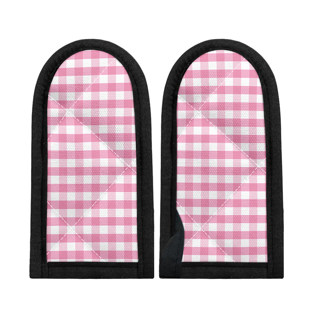 Pink And White Gingham Pattern Print Skillet Handle Cover