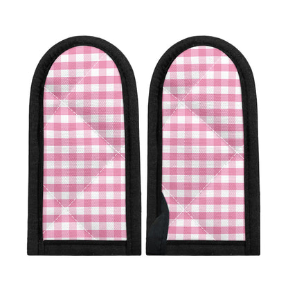 Pink And White Gingham Pattern Print Skillet Handle Cover