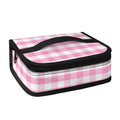 Pink And White Gingham Pattern Print Small Lunch Bag