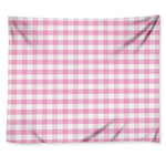 Pink And White Gingham Pattern Print Tapestry