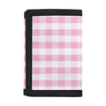 Pink And White Gingham Pattern Print Trifold Wallet