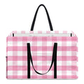 Pink And White Gingham Pattern Print Utility Tote Bag