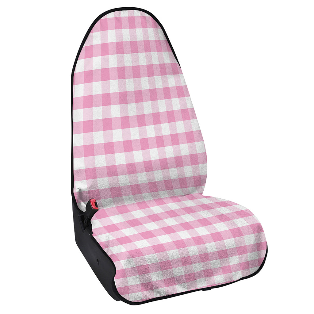 Pink And White Gingham Pattern Print Waterproof Car Seat Cover