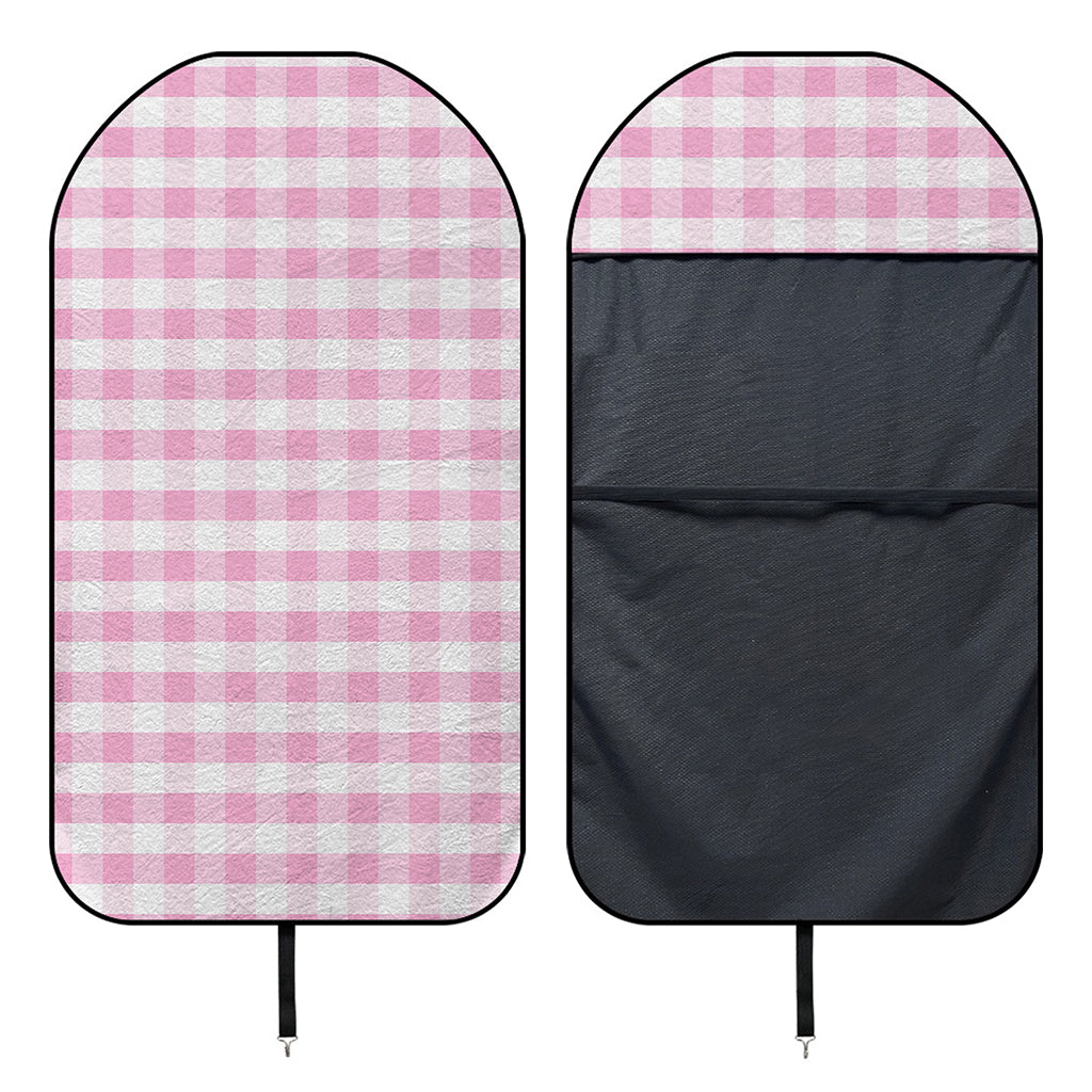 Pink And White Gingham Pattern Print Waterproof Car Seat Cover