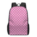 Pink And White Polka Dot Pattern Print 17 Inch Backpack