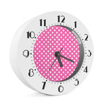 Pink And White Polka Dot Pattern Print Alarm Clock